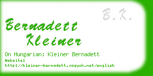 bernadett kleiner business card